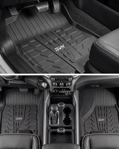 3W Floor Mats for 2019-2025 2026 Dodge Ram 2500/3500 Crew Cab, All Weather TPE Custom Fit Dodge Ram 2500/3500 Floor Liners 1st Row (for Carpet Floor), Front Row,2-pc Black - size: 3.Ram 2500 2019-2026 Front Floor Mats