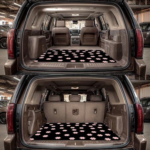 Universal Car Trunk Mat 29" x 39", Little Pink Flowers Print All Weather Durable Cargo Mat Protector for SUV, Truck, Van | Stylish Cargo Liner Cover Leopard Print Car Accessories - color: Little Pink Flowers