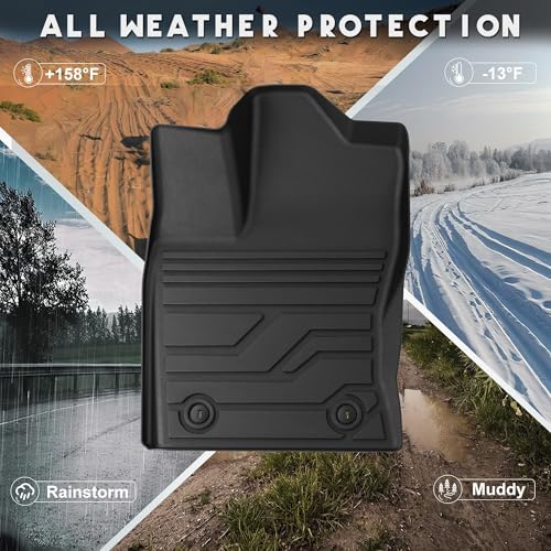 KARPAL Floor Mats Fit for Toyota Tundra 2022-2026 CrewMax Cab, Custom Fit All Weather TPE Floor Liners, 1st & 2nd Row, Tundra SR/SR5/TRD PRO/Limited/Platinum/Castone Accessories - style: 2022-2026 | For Toyota Tundra CrewMax Cab | 1st & 2nd Row