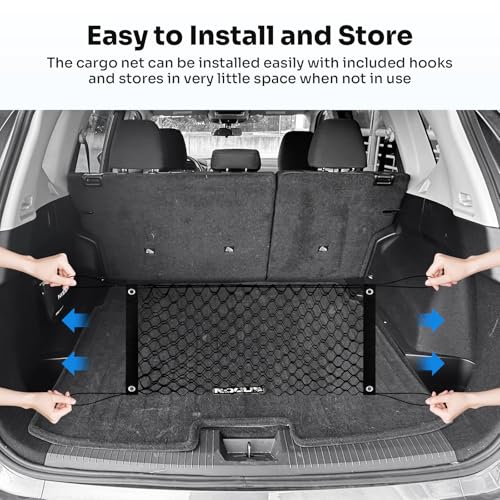 Canvcle Trunk Cargo Net for 2021-2025 2026 Nissan Rogue Accessories Envelope Style Mesh Trunk Net Organizer and Storage Stretchable Adjustable Elastic Nylon Rear Cargo Netting with Hooks - style: for Nissan Rogue