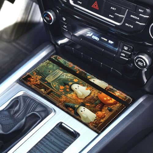 Car Registration and Insurance Holder for Women Men,Automobile License Document Card Holders Vehicle Glove Box Organizer Leather Accessories Driver Essential,Halloween Ghosts Pumpkins - color: Halloween Ghosts Pumpkins