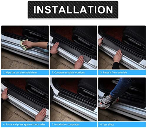 4Pcs Car Door Sill Protector for Nissan Rogue, Carbon Fiber Anti-Scratch Guard for Nissan Rogue Accessories - Self-Adhesive Car Door & Sill Protector -Purple