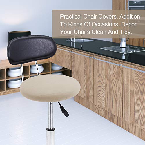 Tatuo Round Bar Stool Seat Covers Washable Stool Cushion Slipcover Elastic Bar Chair Covers for 14-17 Inch Chair (Beige, 4 Pieces) - color: Beige