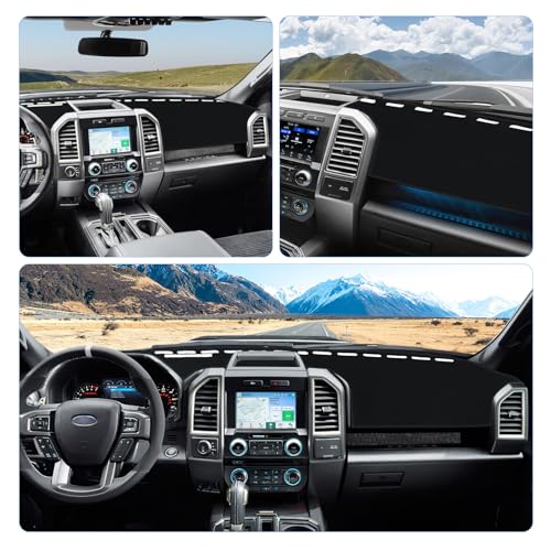 Dashboard Cover Dash Mat Compatible with 2015 2016 2017 2018 2019 2020 Ford F150 Dash Covers Interior Dash Board Accessories Protecter Cover - size: 2015-2020 F150