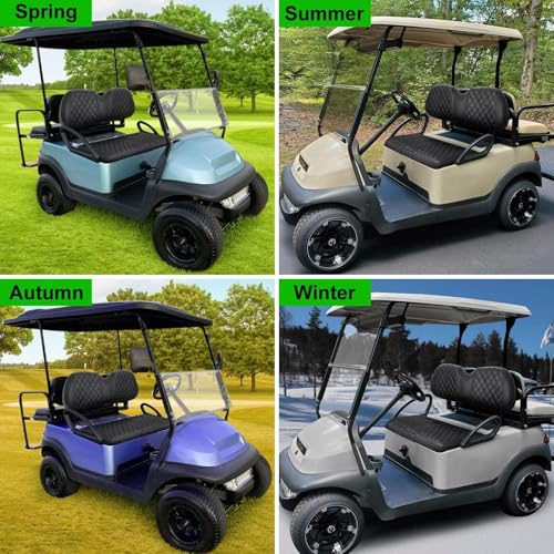 Club Car Precedent Seat Covers, Golf Cart Seat Covers for Precedent OEM Ordinary Seat-Thick Premium Marine Leather Custom Diamond Comfortable/Anti-Scratch/Anti-Fading/Easy to Install - style: Fit Club Car Precedent&Tempo Front Seat