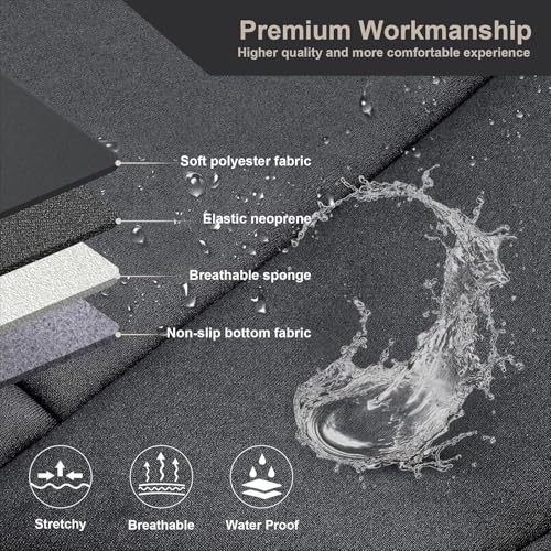 GIANT PANDA Neoprene Full Set Car Seat Covers, Leak-Proof & Waterproof Front&Rear/Back Car Seat Protector Fit 95% Cars Sedans SUV(Grey/Gary+Black) - color: Grey&Black, size: Full Set
