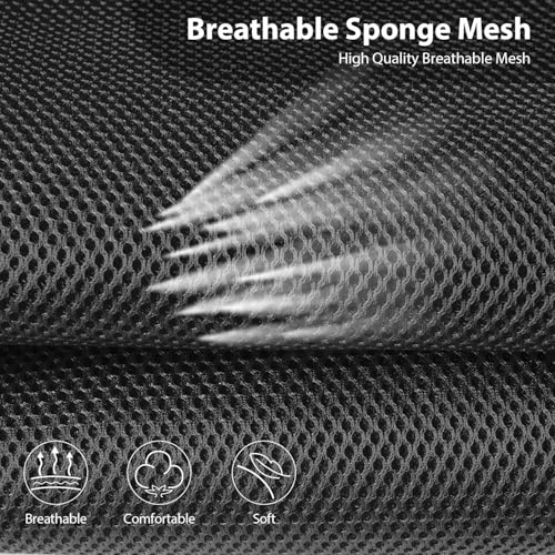 CAR PASS Breatherable Air Mesh Car Seat Covers Full Set, 3D Foam Back Support Automotive Seat Covers, All Season Car Seat Cover Fit Automotive,SUV,Sedan,Van, Airbag Compatible (Black) - color: Black Full Sets