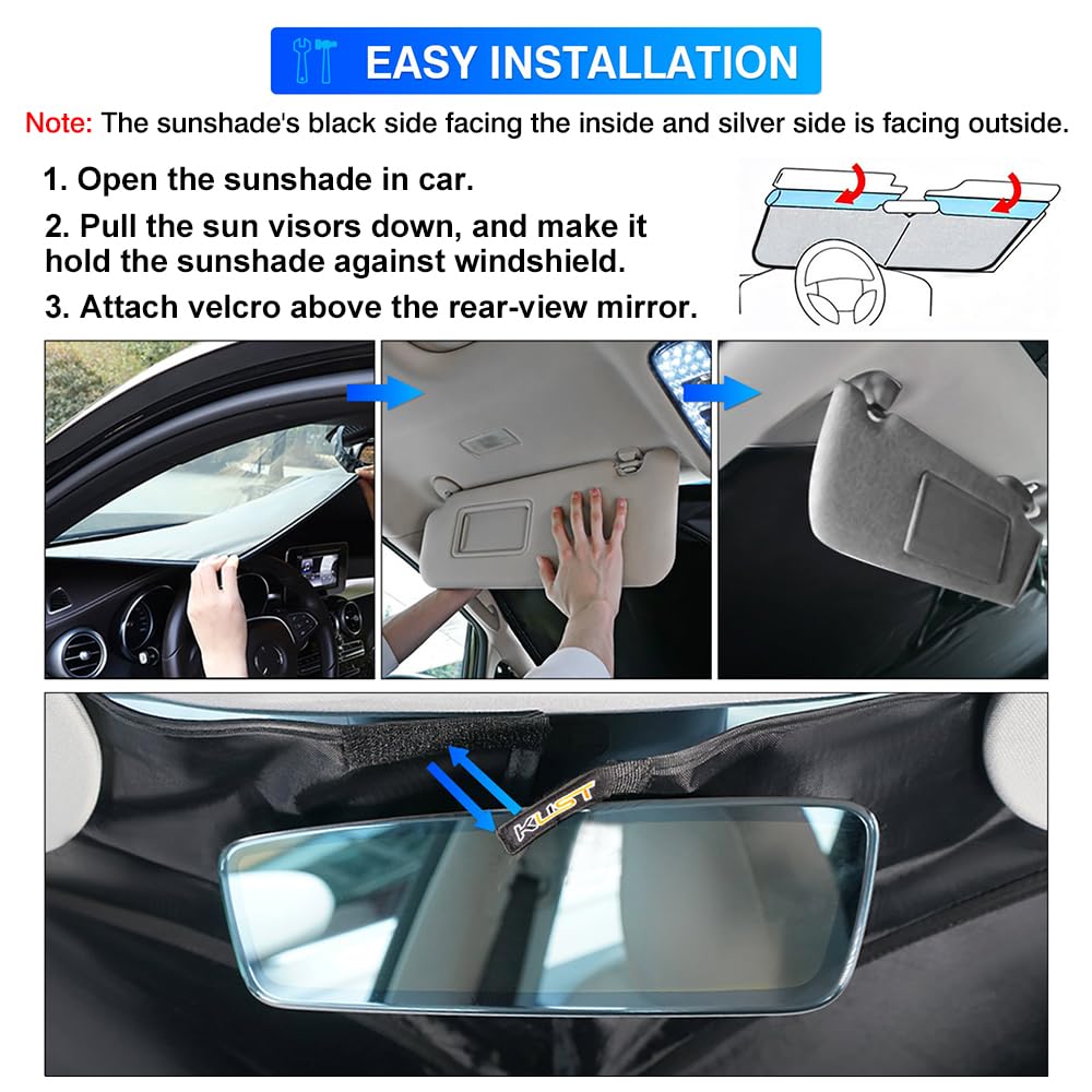 KUST Windshield Sun Shade for Toyota RAV4 2013 2014 2015 2016 2017 2018 Window Accessories Shade Sun Protector Foldable Block UV Rays Keep Car Cooler - size: FOR | Toyota RAV4 2013-2018
