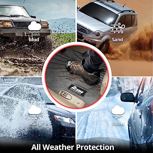 IKON MOTORSPORTS, Floor Mats Compatible with 2006-2011 Honda Civic Coupe & Sedan, Latex All Weather Easy Clean Interior Car Carpets Black Full Set 3 Pieces