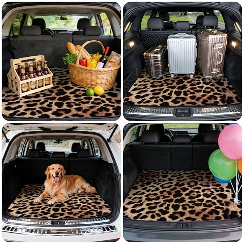 Car Trunk Mat - Universal Size 29" x 39", Leopard Print Pattern Cargo Liner, Car Accessory for SUVs/Sedan/Wagons, Durable Protective Mat, Trunk Liner for Families/Travel Enthusiasts - style: Leopard Print-1