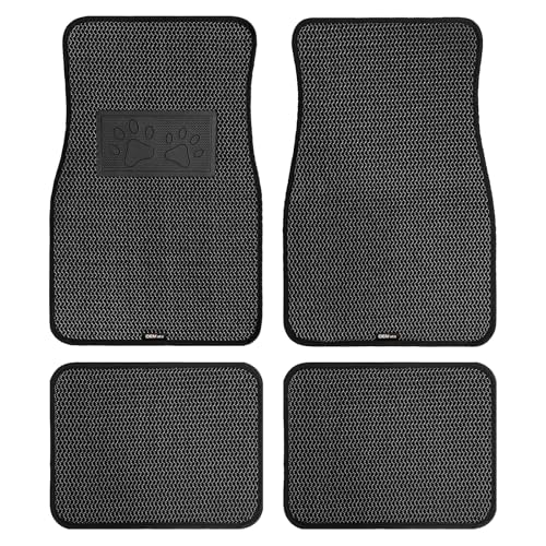 Universal Car Floor Mats, 3D Mesh Fabric All Weather Waterproof Car Floor Liners,With Anti-Slip Granule Backing&Driver Heel Pad,Efficient Dust&Dirt Resistant for Sedan,SUV,Truck,Van,Set of 4pcs - color: 3D Mesh Fabric