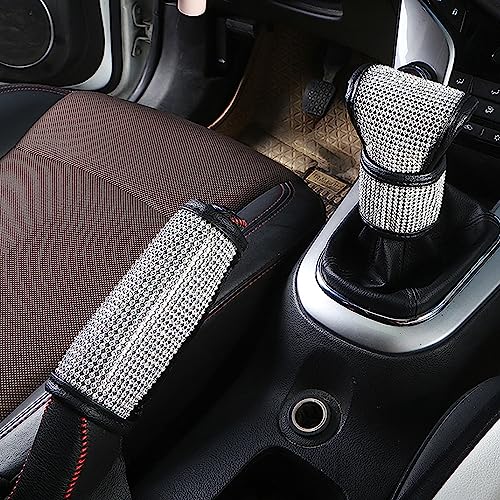 Bling Auto Gear Shift Knob Cover,Auto Shift Gear Cover with Crystal Glitter Bling Rhinestones,Car Knob Gear Stick Protector (Big White Diamond - size: Gear Shift (Big white diamond)