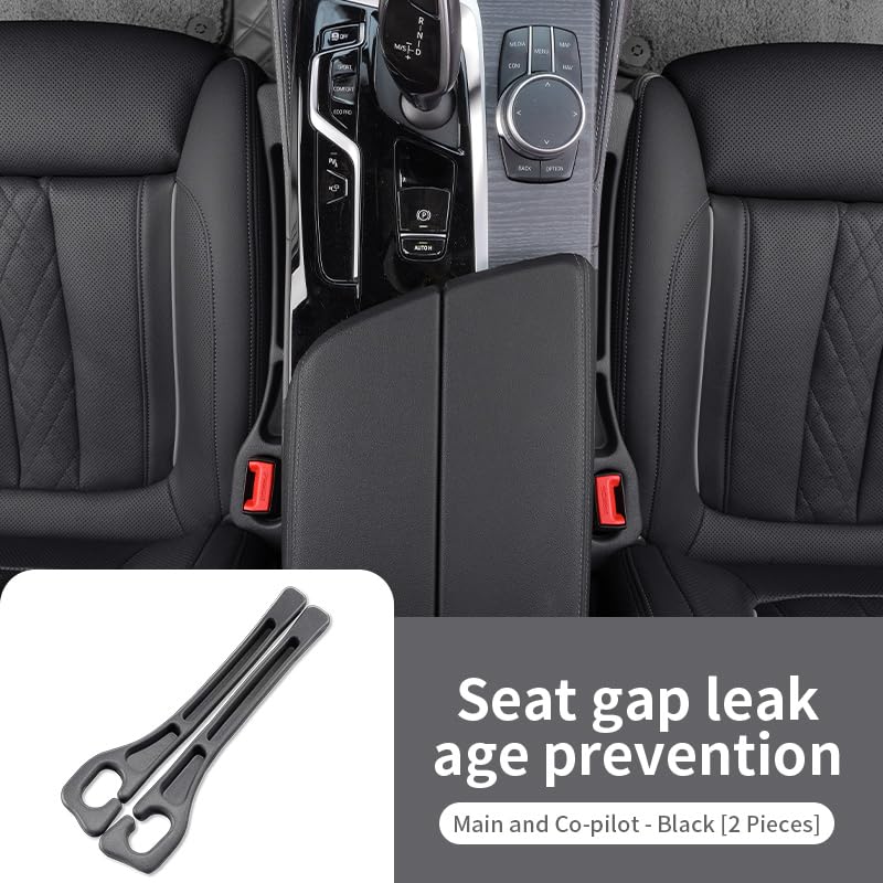 Car Seat Gap Filler Organizer Universal Fit Car SUV Truck Console Side Plug Strip Stopping Phone Key from Falling, Pack of 2 Black (Black) - color: Black
