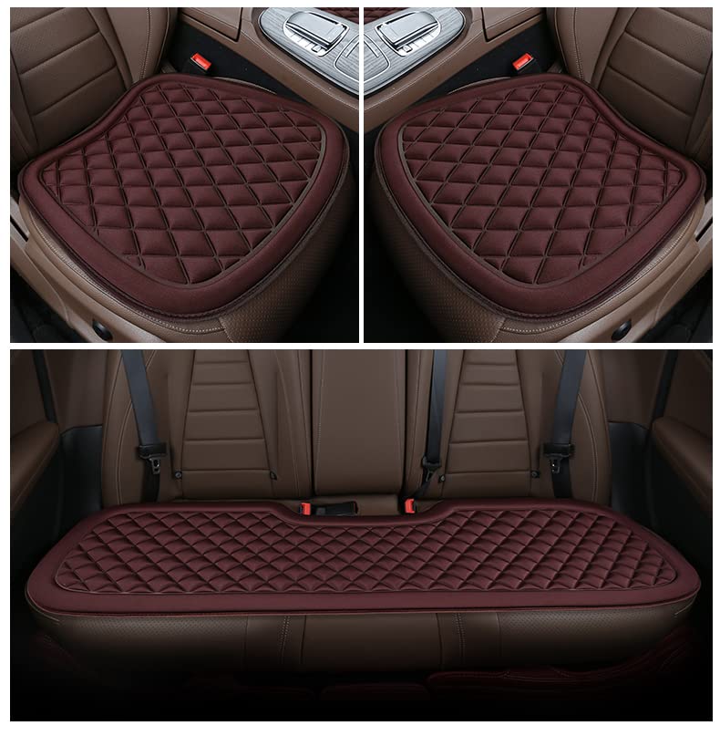 3D Decompression Car Seat Cushion Breathable and Comfortable Driver Seat Cushion Non-Slip Car Seat Pads for Car,Truck,SUV,Truck,Etc (Three-piece set, Wine red) - color: Wine Red, style: Three-piece set