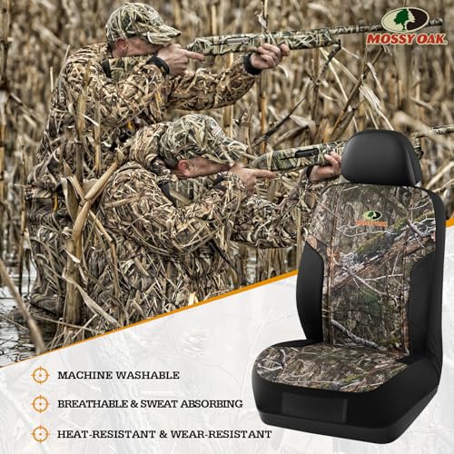 Mossy Oak Camo Seat Covers, Airbag Compatible, Universial Fit, Fit Most Bucket Seats - Made with Premium Rip-Stop Oxford Fabric - Official Licensed Product - size: Oxford Camo Low Back Front