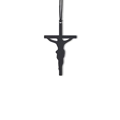 Rear View Mirror Accessories - Mini Hanging Ornaments - Christus Pendant, Car Charm - Swinging Pendants, Black (Jesu Nailed Siluette) for Men & Women - style: Jesus Nailed Siluette