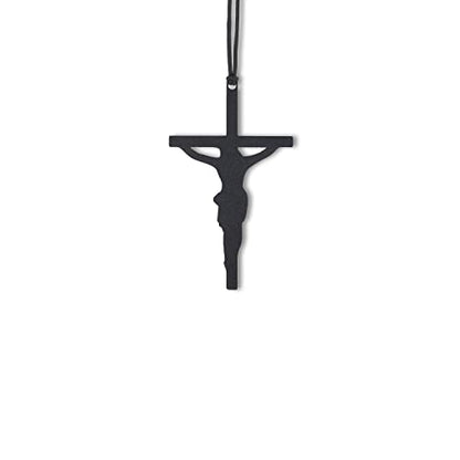 Rear View Mirror Accessories - Mini Hanging Ornaments - Christus Pendant, Car Charm - Swinging Pendants, Black (Jesu Nailed Siluette) for Men & Women - style: Jesus Nailed Siluette