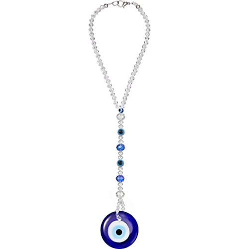 Evil Eye Car Hanging Ornament Evil Blue Eye Charms for Rear View Mirror Beaded Decor Car Accessories Pendent for Window Door Frame Balcony (Classic Style,Blue) - style: Classic Style