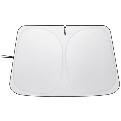 Windshield Sun Shade - Car Sun Shade Windshield, Compatible for Tesla Model 3/Y Customized, Tesla Model 3/Y Accessories 2025 Foldable Front Window Sunshade, Upgraded UV Protection Fabric - color: Light Silver(57"x36.5")