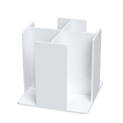 KOTEMON Cup and Lid Holder, 4 Compartment, Square | Rotating Coffee Cup Dispenser Lid Carousel for Restaurant, Buffet, Coffee Station, Bar, Countertop, White Acrylic - color: White