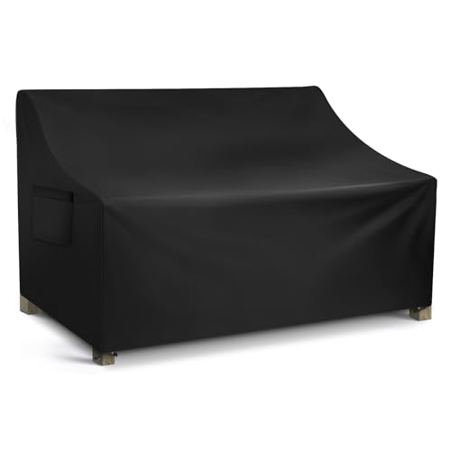 Patio Sofa Cover Waterproof, 3-Seater Outdoor Sofa, Heavy Duty Deep Lounge Loveseat, Large Lawn Furniture with Air Vent, 82.6’’ W x 39’’ D x 28’’ H - color: Black, size: 82.6"W x 39"D x 28"H
