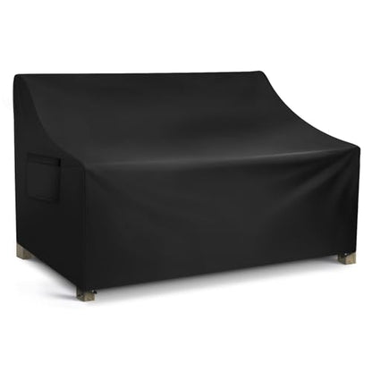 Patio Sofa Cover Waterproof, 3-Seater Outdoor Sofa, Heavy Duty Deep Lounge Loveseat, Large Lawn Furniture with Air Vent, 82.6’’ W x 39’’ D x 28’’ H - color: Black, size: 82.6"W x 39"D x 28"H