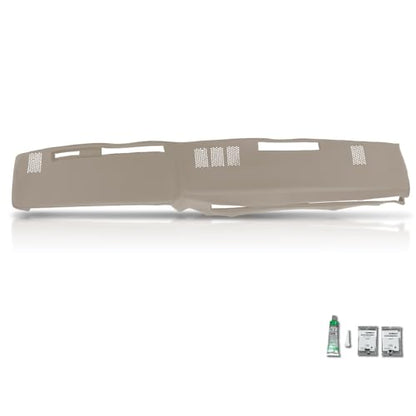 PIT66 TPE Dash Bezel Cover Dashboard Compatible with GMC Chevy Full Size Pickup 1981-1987, Fit SUV 1981-1991 Beige Instrument Panel - size: 1981-1991 GMC Chevy SUV(Beige)