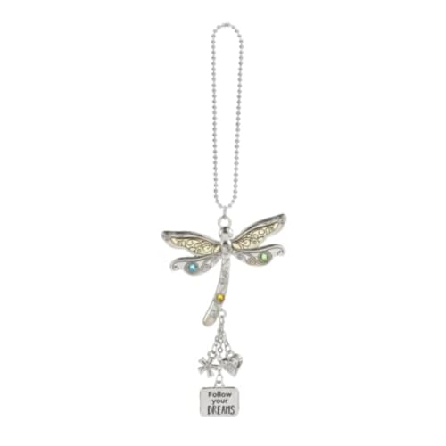 Ganz Dragonfly Car Charm, Zinc and Iron, 2 Inches Width, 2 Inches Height, Silver and Gold