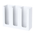 Acrylic Cup Holder, 3 Compartment, Disposable Coffee Cup Dispenser Storage Organizer, White - color: White