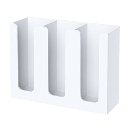Acrylic Cup Holder, 3 Compartment, Disposable Coffee Cup Dispenser Storage Organizer, White - color: White