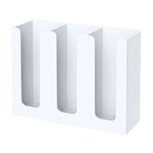 Acrylic Cup Holder, 3 Compartment, Disposable Coffee Cup Dispenser Storage Organizer, White - color: White
