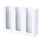 Acrylic Cup Holder, 3 Compartment, Disposable Coffee Cup Dispenser Storage Organizer, White - color: White