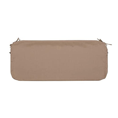 Magpie Fabrics Patio Bench Loveseat Cushion Covers (Replacement Cover only, No Insert!), Waterproof Fade Resistant Swing Cushion Slipcover with Ties(48x18x3 Inch, Khaki) - color: Khaki, size: 48x18x3 Inch (1 Count)