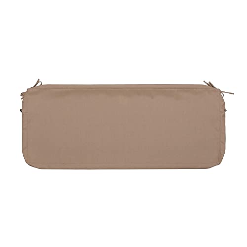 Magpie Fabrics Patio Bench Loveseat Cushion Covers (Replacement Cover only, No Insert!), Waterproof Fade Resistant Swing Cushion Slipcover with Ties(45x18x3 Inch, Khaki) - color: Khaki, size: 45x18x3 Inch (1 Count)
