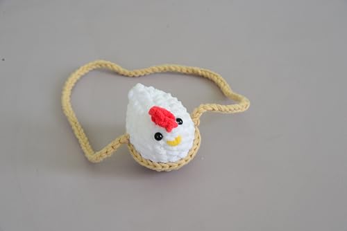 Cute Crochet Chicken Car Hanging Ornament Rear View Mirror Charm Funny Animal Decor Handmade Gift for Chicken Lovers Women Mom Unique Auto Accessory, Mothers Day - color: Color 1