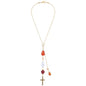 Natural Red Agate Cross Car Hanging Ornament Rearview Mirror Accessories Carnelian Glass Beaded Charms Suncatcher for Car Rear View Mirror Window Balcony Keychain Decor（Red）