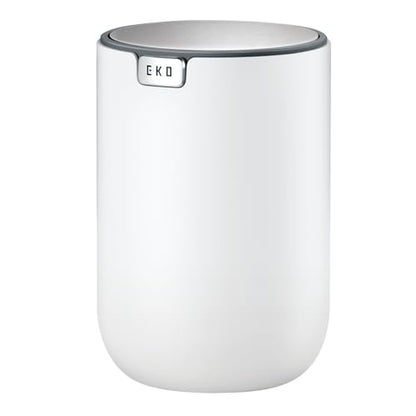 EKO Mini Desk Trash Can with Swing-Top Lid 0.4 Gallon Small Table Round Wastebasket for Office, Home, Car (White) - color: White, size: Tabletop 1.5 Liters