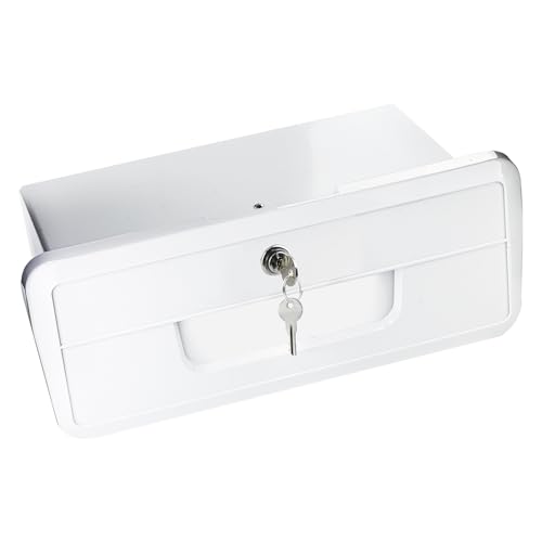 Pactrade Marine Boat Pontoon Yacht Storage Compartment Durable Standard Lightweight Lockable ABS Locking Plastic Glove Box White Spacious with Keys - style: White, with Keys