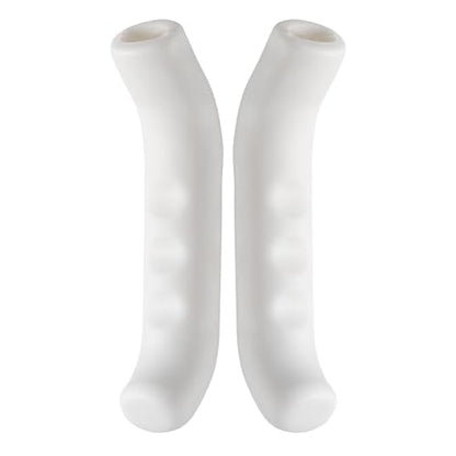 HARFINGTON 1 Pair Bike Brake Lever Cover Silicone Brake Lever Grip Protector Anti-Slip Brake Handle Protection Covers Sleeve for Mountain Road Bike Cycling, White - color: White