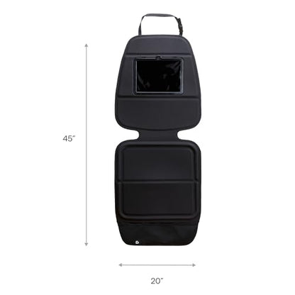 Munchkin Car Seat Cover with Tablet Holder for Under Baby Car Seats and Toddler Booster Seats, Elite Seat Guardian Protector, Rear and Forward Facing, Dark Grey - style: Seat Protector with Tablet Holder