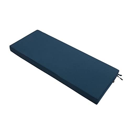 Magpie Fabrics Patio Bench Loveseat Cushion Covers (Replacement Cover only, No Insert!), Waterproof Fade Resistant Swing Cushion Slipcover with Ties(48x18x3 Inch, Navy) - color: Blue Navy, size: 48x18x3 Inch (1 Count)