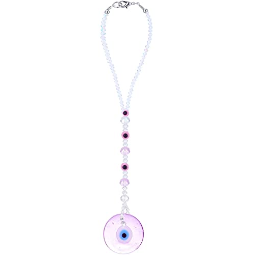 Evil Eye Car Hanging Ornament Evil Blue Eye Charms for Rear View Mirror Beaded Decor Car Accessories Pendent for Window Door Frame Balcony(Cute Style,Pink) - style: Cute Style