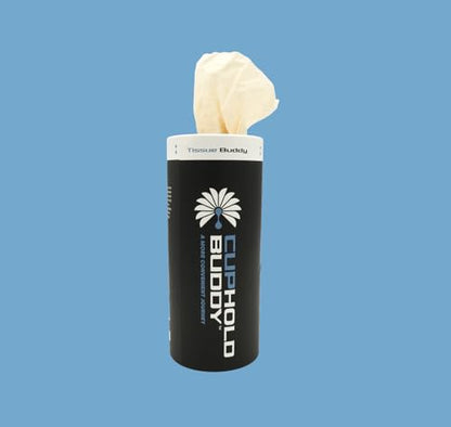 Cupholdbuddy Bamboo Car Cup Holder Tissues, 3-Ply Refillable Car Tissue Box, Plastic-Free & Non-Toxic, Fits Most Vehicle Cup Holders, Eco-Friendly, Pack of 4