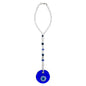 COMNICO Evil Eye Car Hanging Ornament, Classic Blue Evil Eye Beaded Charms Rear View Mirror Pendent Decor Car Accessories for Window Door Wall(White Beads) - style: White beads