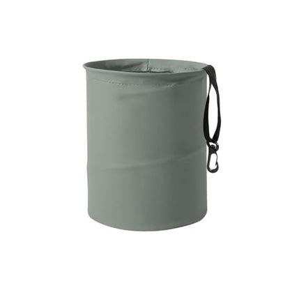 Collapsible Trash Can Car Garbage Bag - Leather Pop-up Car Trash Bin with Elastic Band - Hanging Foldable Garbage Can Vehicle Waste Basket Bin - Double-Layer Washable Bag for Cars Camping (Grey)
