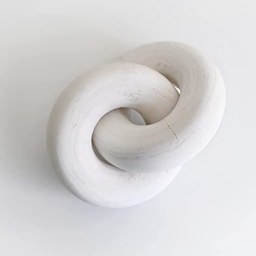 Coffee Table Books Wood Knot Decor Shelf Decor Living Room Decor Mantle Decorations Coffee Table Decor Items Wooden Chain Link Decor White Décor - color: White
