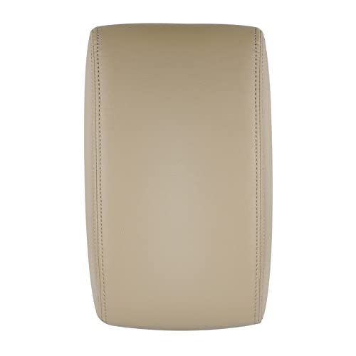 LCWRGS Leather Center Console Lid Armrest Cover Replacement for Toyota Highlander 2008 2009 2010 2011 2012 2013 2014 Beige
