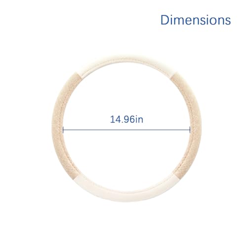 Zpana Car Steering Wheel Cover, 15" Linen Breathable Soft Anti-Slip Full Surround Vehicle Steering Wheel Protector, Automobile Interior Protection, Universal for Sedan Truck SUV (Beige) - color: Beige