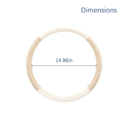 Zpana Car Steering Wheel Cover, 15" Linen Breathable Soft Anti-Slip Full Surround Vehicle Steering Wheel Protector, Automobile Interior Protection, Universal for Sedan Truck SUV (Beige) - color: Beige