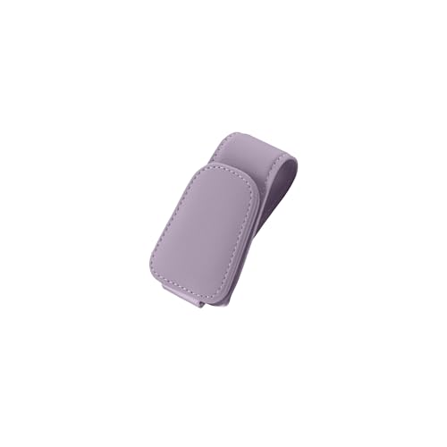Magnetic Leather Sunglass Holder, Eyeglass Hanger Clip for Car Sun Visor, Suitable for Different Size Eyeglasses (Purple, 1 Pack) - color: Purple